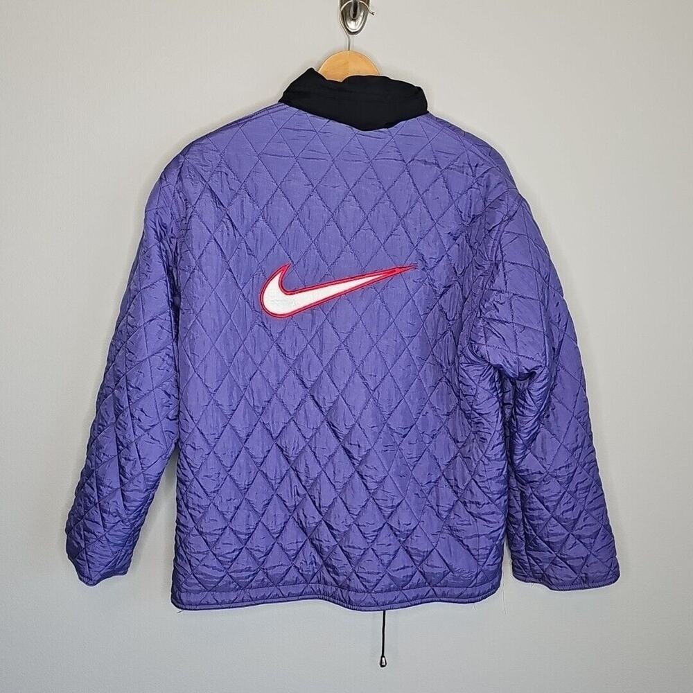Nike Women's VTG Black Full Zip Activewear Reversible Puffer Jacket Size XL - Picture 2 of 5